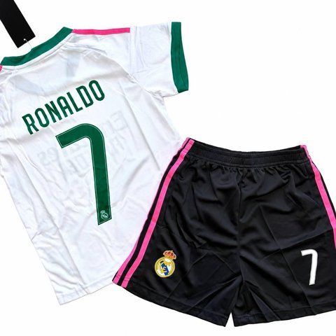 Дитяча футбольна форма Реал Мадрид 2026/2027 Ronaldo No7 (футболка + шорти), біла з чорним 176 3221052620 фото