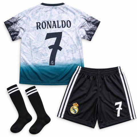Дитячий футбольний набір комплект 2в1 форма та гетри Real Madrid Ronaldo 7 Dragon дракон (футболка шорти гетри) 176 3234684052 фото