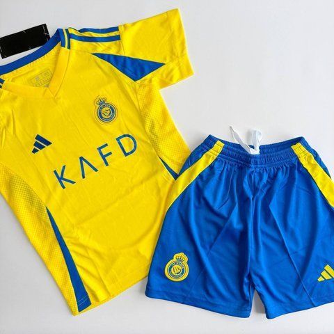 Дитяча футбольна форма Al-Nassr FC (футболка та шорти), жовто-синя, розміри 116, 128, 140, 152, 164 164 3121503576 фото