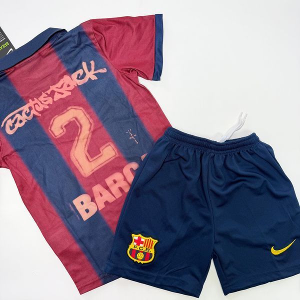 Дитяча підліткова футбольна форма FC Barcelona x Travis Scott Home Retro Skeleton Jersey 152 3008336614 фото