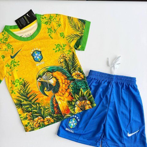 Дитяча футбольна форма National Team Brazil &laquo;Пугай Ара&raquo; (футболка та шорти), розміри 116, 128, 140, 152, 164 164 3121505259 фото