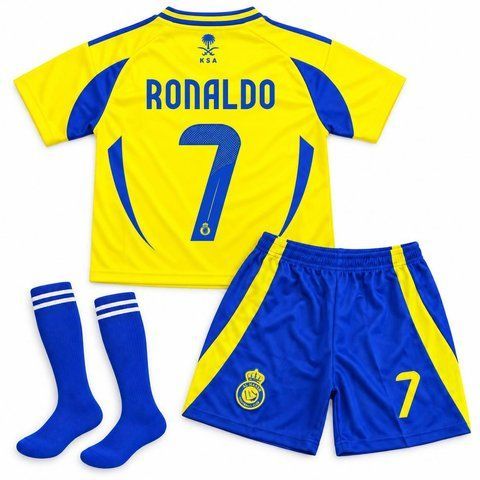 Дитячий футбольний набір комплект 2в1 forma та гетри Al-Nassr Ronaldo 7 сезон 26/27 (футболка шорти гетри) 176 3234647613 фото