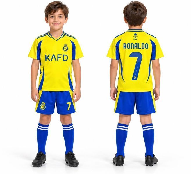 Дитячий футбольний набір комплект 2в1 forma та гетри Al-Nassr Ronaldo 7 сезон 26/27 (футболка шорти гетри) 176 3234647613 фото